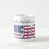 スターとストライプUSAアメリカのヒーロー追加の名前 コーヒーマグカップ (中央)
