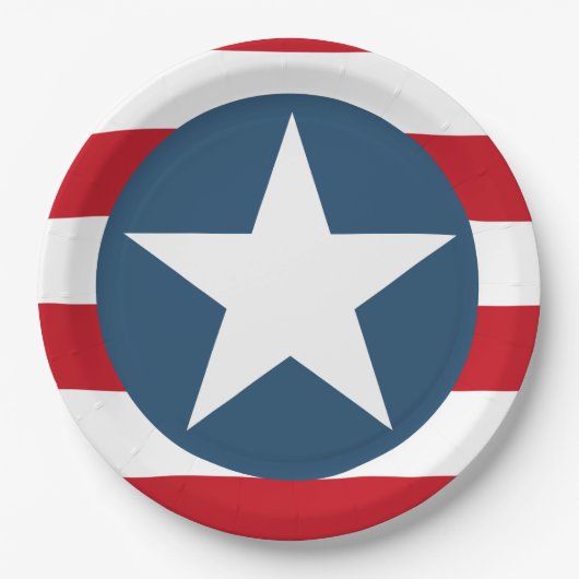 スターとストライプUSAアメリカ ペーパープレート (正面)