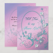 スターとダイヤモンドのフラワーガール招待状 招待状 (正面/裏面)