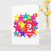 スターとバルーン2nd誕生日Tシャツとギフト カード (黄色い花)