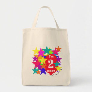 スターとバルーン2nd誕生日Tシャツとギフト トートバッグ