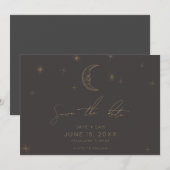 スターと月が輝くセレブレーションのSave the Date セーブザデート (正面/裏面)