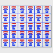 スターとTシャツ14パーソナライズされた歳の誕生日 ラッピングペーパー (フラット)