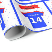 スターとTシャツ14パーソナライズされた歳の誕生日 ラッピングペーパー (ロールコーナー)