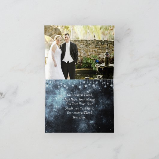 スターに魅せられた水彩ウェディング感謝写真 サンキューカード (内部)