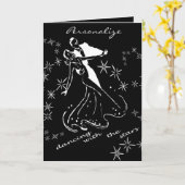 スターのグリーティングカードで踊る カード (黄色い花)