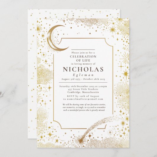 スターの愛する思い出の葬儀追悼サービス 招待状 (正面/裏面)