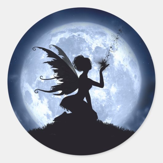 スターの落ちるステッカーをキャッチ ラウンドシール (正面)