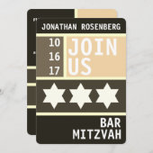 スターはっきりしたオブデイビッドバー(ユダヤ教の)バル・ミツバー招待状 招待状 (正面/裏面)