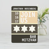 スターはっきりしたオブデイビッドバー(ユダヤ教の)バル・ミツバー招待状 招待状 (スタンド正面)