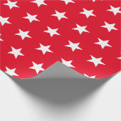 スターはっきりした赤と白パターン ラッピングペーパー (角)