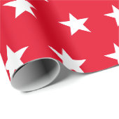 スターはっきりした赤と白パターン ラッピングペーパー (ロールコーナー)