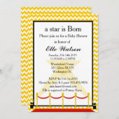 スターはハリウッドのベビー生まれシャワーへの招待 招待状 (正面/裏面)