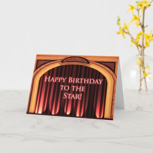 スターまたはステージ付きアクターの誕生日 カード (黄色い花)