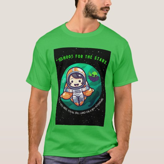 スターを目指せ、宇宙飛行士 Tシャツ (正面)