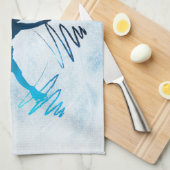 スターアイススケートタオル翼グラデーション青 キッチンタオル (四つ折り)