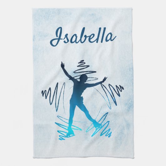 スターアイススケートタオル翼グラデーション青 キッチンタオル (縦)