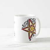 スターアイピンクイエローレッド コーヒーマグカップ (正面右)