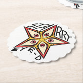 スターアイピンクイエローレッド ペーパーコースター (アングル)