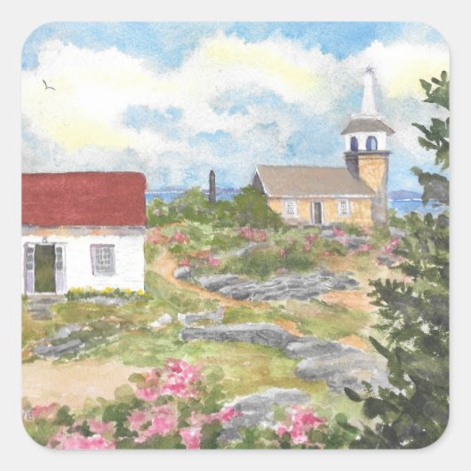 スターアイランドアイルオブショアルズNHステッカー スクエアシール (正面)