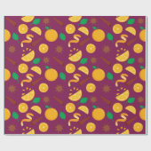 スターアニス、シナモン、オレンジのシームレス秋 ラッピングペーパー (フラット)