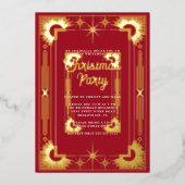 スターアールデコクリスマス 箔招待状 (正面)