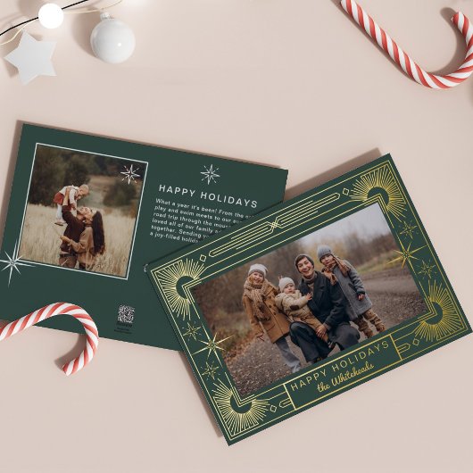 スターアールデコフォトハッピーホリデーフォレスト 箔シーズンカード