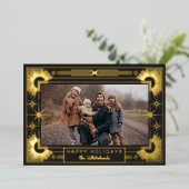 スターアールデコフォトハッピーホリデーブラック 箔シーズンカード (立ち正面)