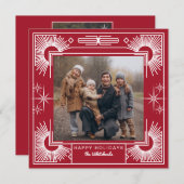 スターアールデコフォトハッピーホリデーレッド シーズンカード (正面/裏面)
