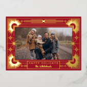 スターアールデコフォトハッピーホリデー 箔シーズンカード (正面)