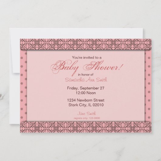 スターイズガールベ生まれビーシャワー招待状 招待状 (裏面)