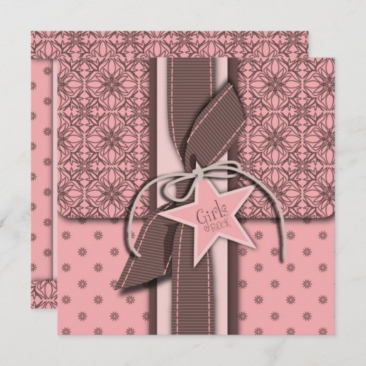 スターイズガー生まれルベビーシャワー招待状スクエア 招待状 (正面/裏面)