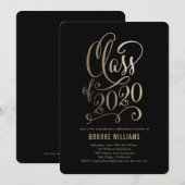 スターイヤー 編集可能 カラー 卒業おめでとう 招待状 (正面/裏面)