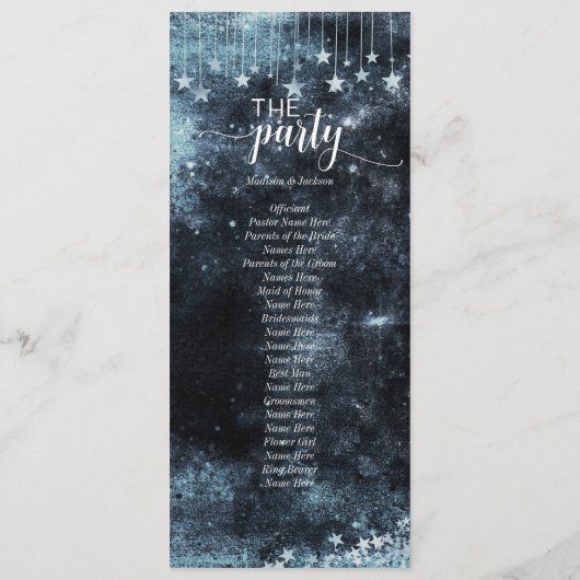 スターウォーターの色の天体結婚式 プログラム (裏面)