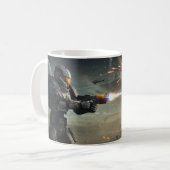 スターウォールの爆発: 装甲宇宙戦士 コーヒーマグカップ (正面左)