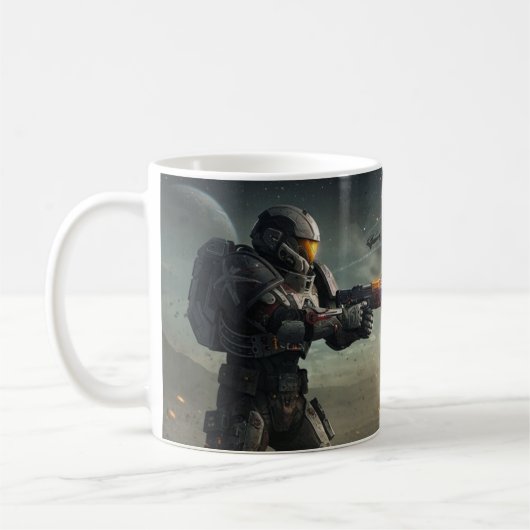 スターウォールの爆発: 装甲宇宙戦士 コーヒーマグカップ (左)