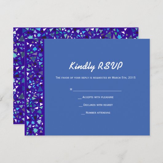 スターウォールバーバルミツワー返信 出欠カード (正面/裏面)