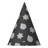 スターエレガントとクリスマスボードシルバーとブラック パーティーハット (左)