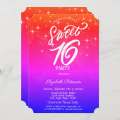 スターエレガントズグラデーションスウィート16 招待状 (正面/裏面)