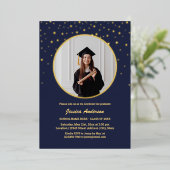 スターエレガントズ大学院写真卒業 箔招待状 (立ち正面)