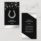 スターエレガントズ紙吹雪銀フェイク箔馬蹄形 名刺 (正面/裏面)