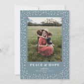 スターエレガントフレーム深いダスティブルーワンフォト シーズンカード (正面)