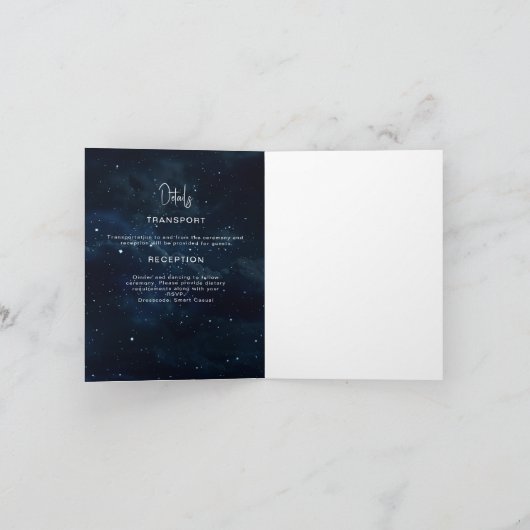 スターエレガントリーナイト結婚式招待状モダン 招待状 (内部)