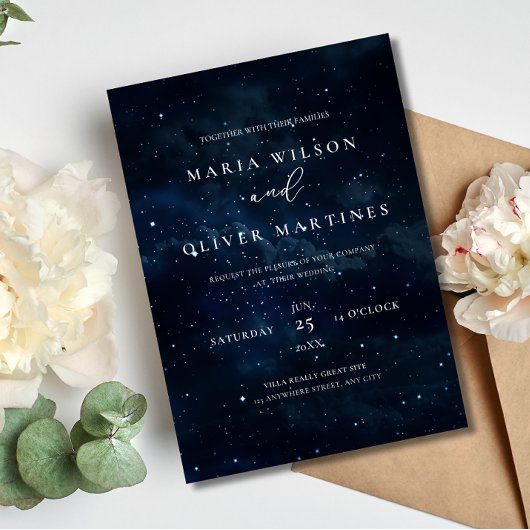 スターエレガントリーナイト結婚式招待状モダン 招待状