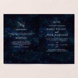 スターエレガントリーナイト結婚式招待状モダン 箔カード
