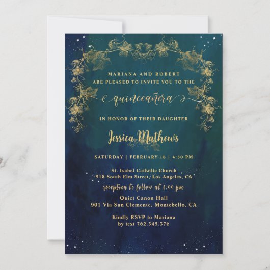 スターエレガントリーユニークナイトクインセアニェラ 招待状 (正面)