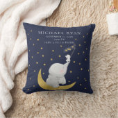 スターエレファントを捕まえるベビー誕生統計枕 クッション (ブランケット)