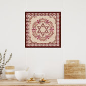 スターオブデイビッドエレガントヴィンテージバロックプリント ポスター (キッチン)