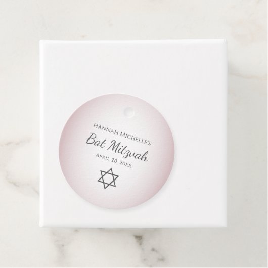 スターオブデイビッドシンプル赤面かわいらしピンクバルミツワー フェイバータグ (インサイチュ)