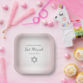 スターオブデイビッドシンプル赤面かわいらしピンクバルミツワー ペーパープレート (パーティー)